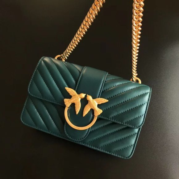 PINKO Love Classic Icon V Leather Shoulder Bag - Picture 3 of 9